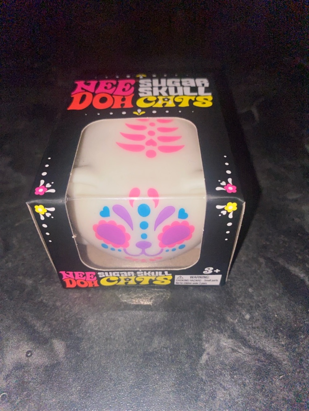 NeeDoh Glow In The Dark Sugar Skull Cats, Pink - Picture 6 of 8